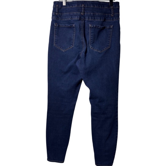 REFUGE WOMEN DARK BLUE BUTTON UP HIGH WAISTED JEANS SIZE 10 - Picture 2 of 5